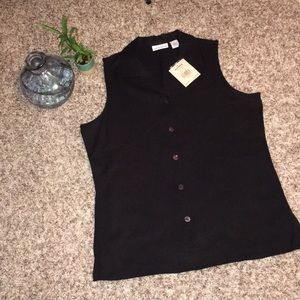 Croft & Barrow Black Button Up Tank XL